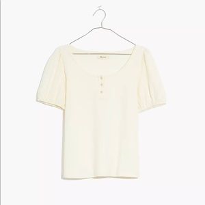 NWT Madewell Eyelet sleeve Top in white